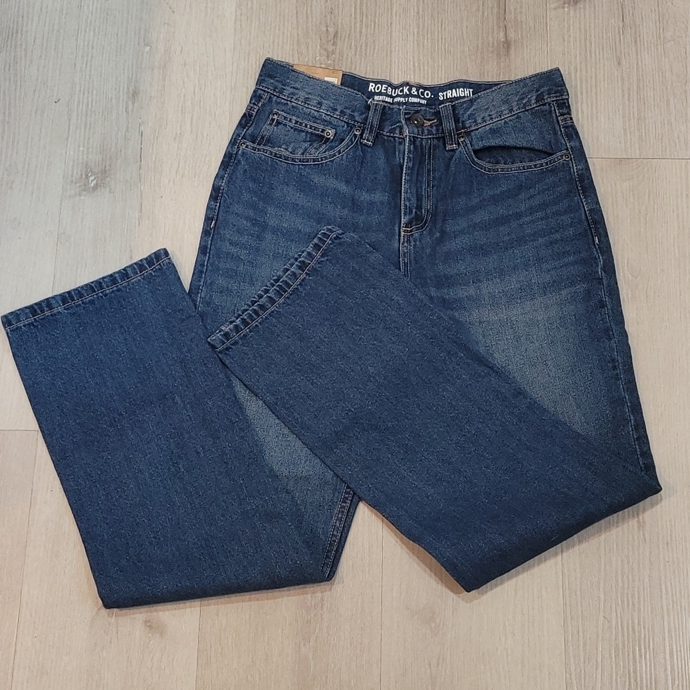 Roebuck & Co. Boys 16 straight jeans adjustable